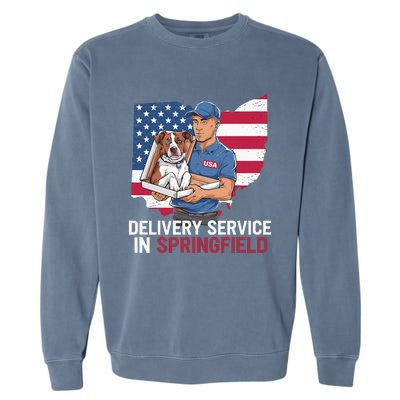 Delivery Service Oh Debate Trump Harris Eating The Dogs Garment-Dyed Sweatshirt