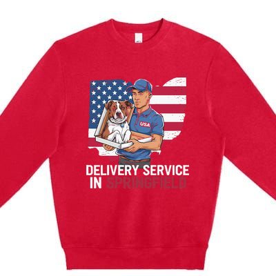 Delivery Service Oh Debate Trump Harris Eating The Dogs Premium Crewneck Sweatshirt