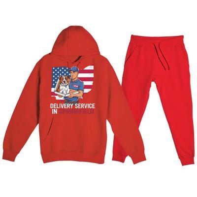 Delivery Service Oh Debate Trump Harris Eating The Dogs Premium Hooded Sweatsuit Set