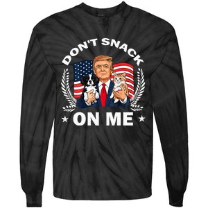 DonT Snack On Me Funny Cat Donald Trump Make Cat Safe Again Tie-Dye Long Sleeve Shirt