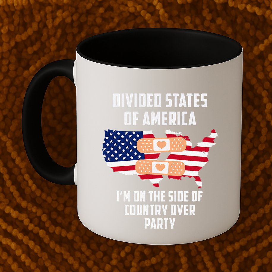 Divided States Of America Patriotic Love Country Over Party Mug