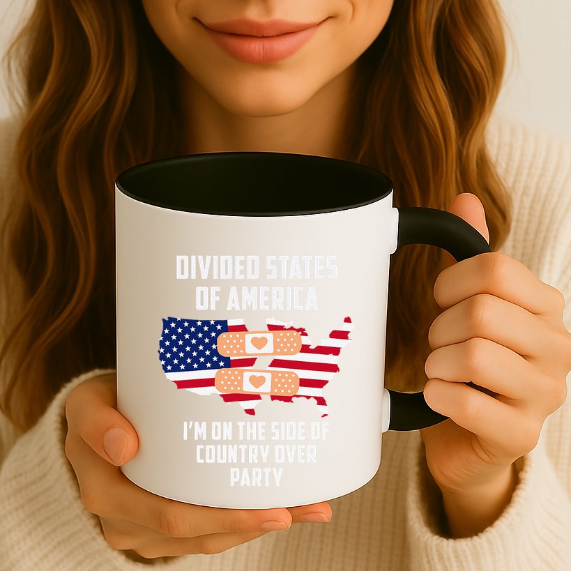 Divided States Of America Patriotic Love Country Over Party Mug