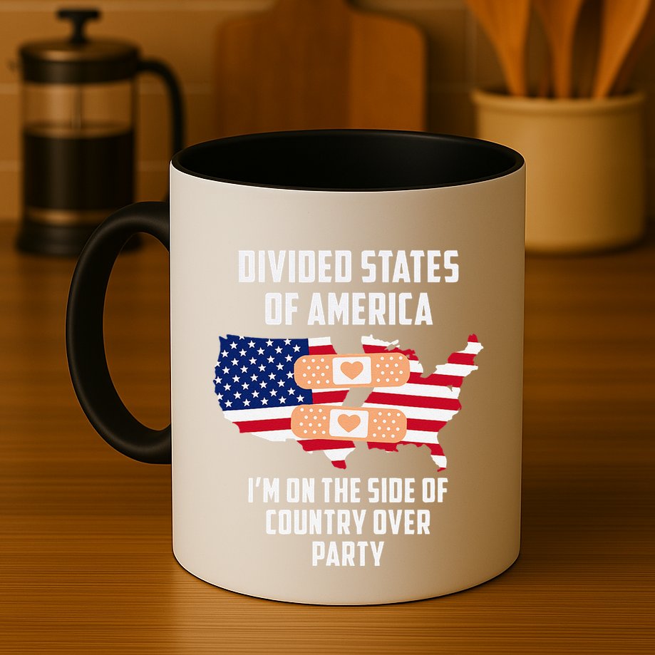 Divided States Of America Patriotic Love Country Over Party Mug