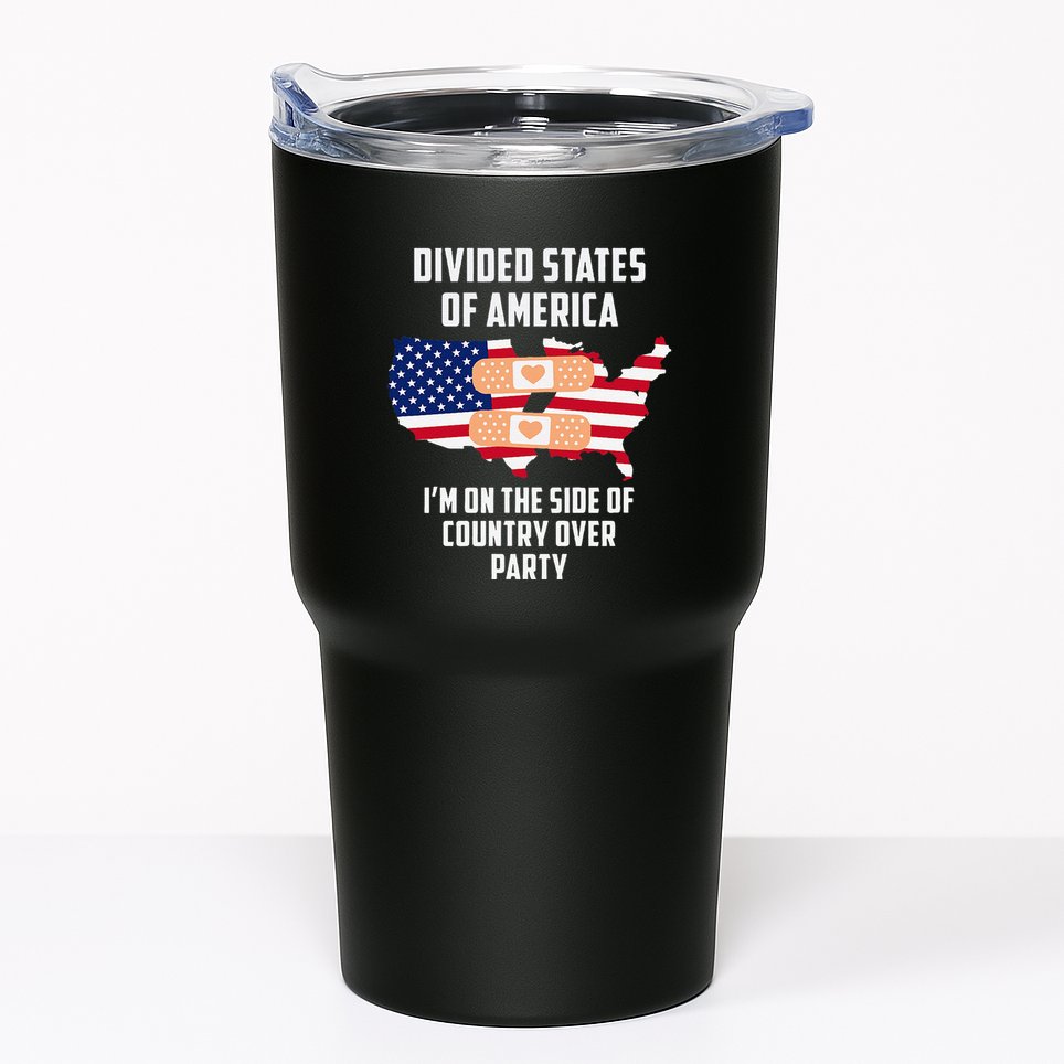 Divided States Of America Patriotic Love Country Over Party Tumbler
