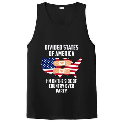 Divided States Of America Patriotic Love Country Over Party PosiCharge Competitor Tank