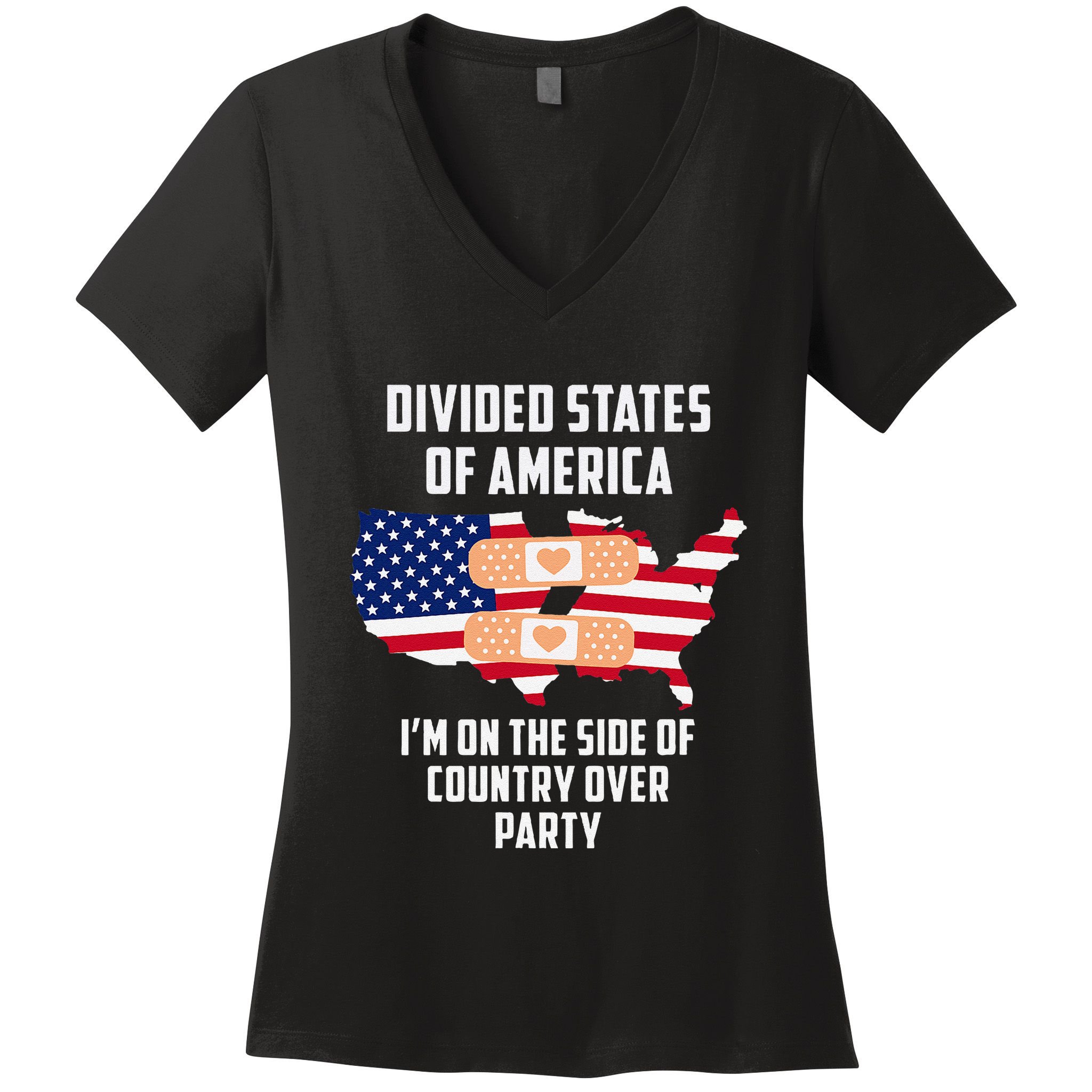 Divided States Of America Patriotic Love Country Over Party Women's V-Neck T-Shirt