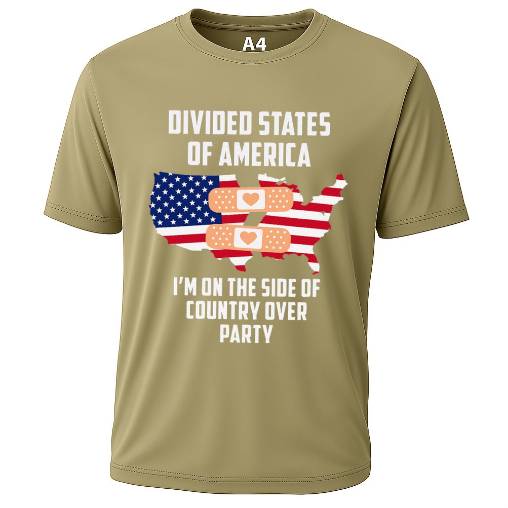 Divided States Of America Patriotic Love Country Over Party Cooling Performance Crew T-Shirt