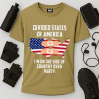 Divided States Of America Patriotic Love Country Over Party Cooling Performance Crew T-Shirt