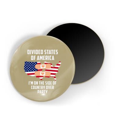 Divided States Of America Patriotic Love Country Over Party Magnet