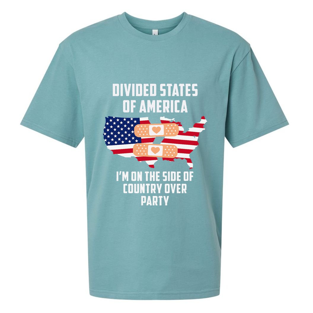 Divided States Of America Patriotic Love Country Over Party Sueded Cloud Jersey T-Shirt