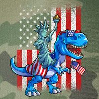 Dino Statue Of Liberty 4th Of July American Flag Patriotic 4th Of July Apparel B Legacy Tie Dye Trucker Hat