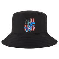 Dino Statue Of Liberty 4th Of July American Flag Patriotic 4th Of July Apparel B Cool Comfort Performance Bucket Hat