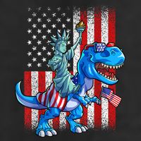 Dino Statue Of Liberty 4th Of July American Flag Patriotic 4th Of July Apparel B Cool Comfort Performance Bucket Hat