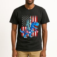 Dino Statue Of Liberty 4th Of July American Flag Patriotic 4th Of July Apparel B Tall T-Shirt
