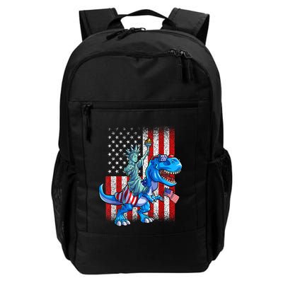Dino Statue Of Liberty 4th Of July American Flag Patriotic 4th Of July Apparel B Backpack