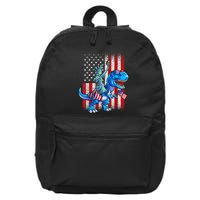 Dino Statue Of Liberty 4th Of July American Flag Patriotic 4th Of July Apparel B 16 in Basic Backpack
