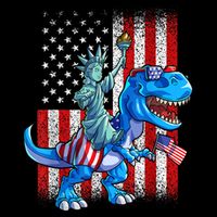 Dino Statue Of Liberty 4th Of July American Flag Patriotic 4th Of July Apparel B 16 in Basic Backpack