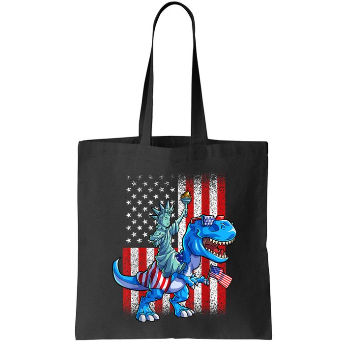 Dino Statue Of Liberty 4th Of July American Flag Patriotic 4th Of July Apparel B Bag