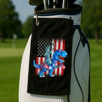 Dino Statue Of Liberty 4th Of July American Flag Patriotic 4th Of July Apparel B Golf Towel