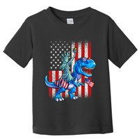 Dino Statue Of Liberty 4th Of July American Flag Patriotic 4th Of July Apparel B Toddler T-Shirt