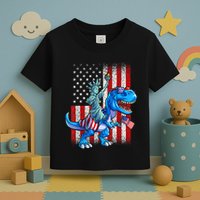 Dino Statue Of Liberty 4th Of July American Flag Patriotic 4th Of July Apparel B Toddler T-Shirt