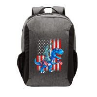 Dino Statue Of Liberty 4th Of July American Flag Patriotic 4th Of July Apparel B Vector Backpack