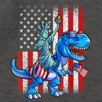 Dino Statue Of Liberty 4th Of July American Flag Patriotic 4th Of July Apparel B Vector Backpack