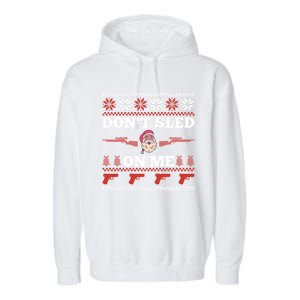 DonT Sled On Me Gun Owner Pun Santa Guns Ugly Christmas Gift Garment-Dyed Fleece Hoodie