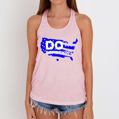 Do Something Obama Michelle Flag Women's Knotted Racerback Tank