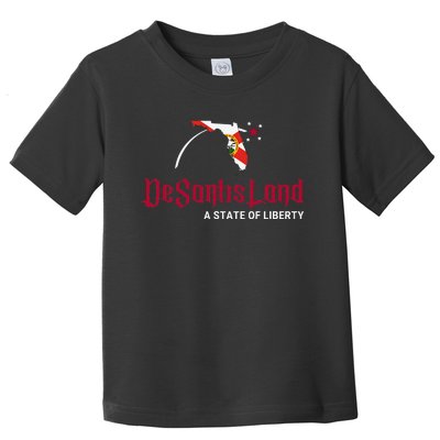 DeSantisLand State of Liberty Florida Map FL Flag patriotic Toddler T-Shirt