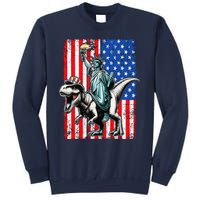 Dino Statue Of Liberty 4th Of July American Flag Sweatshirt