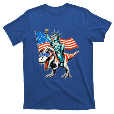 Dino Statue Of Liberty 4th Of July T-Shirt