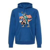 Dino Statue Of Liberty 4th Of July Premium Hoodie