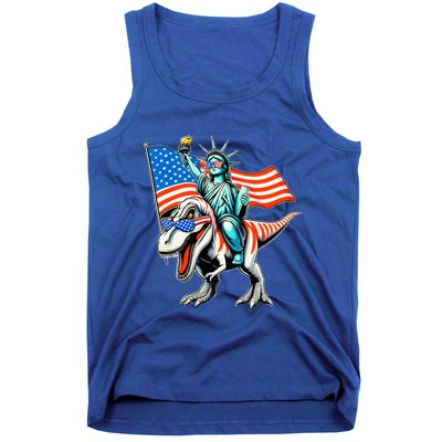 Dino Statue Of Liberty 4th Of July Tank Top