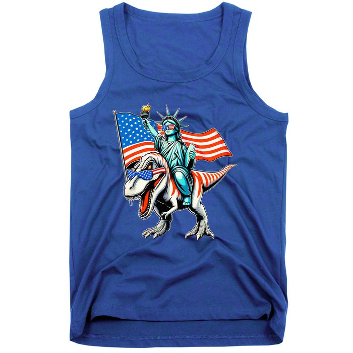 Dino Statue Of Liberty 4th Of July Tank Top