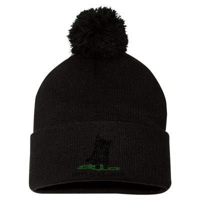DonT Snack On Me Yellow Cat TheyRe Eating Pets Funny Trump Pom Pom 12in Knit Beanie