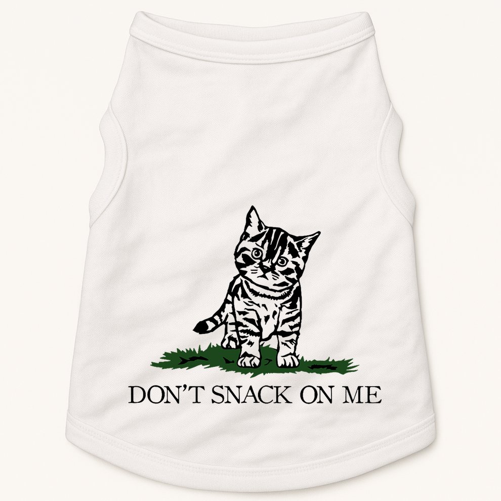 DonT Snack On Me Yellow Cat TheyRe Eating Pets Funny Trump Doggie Tank