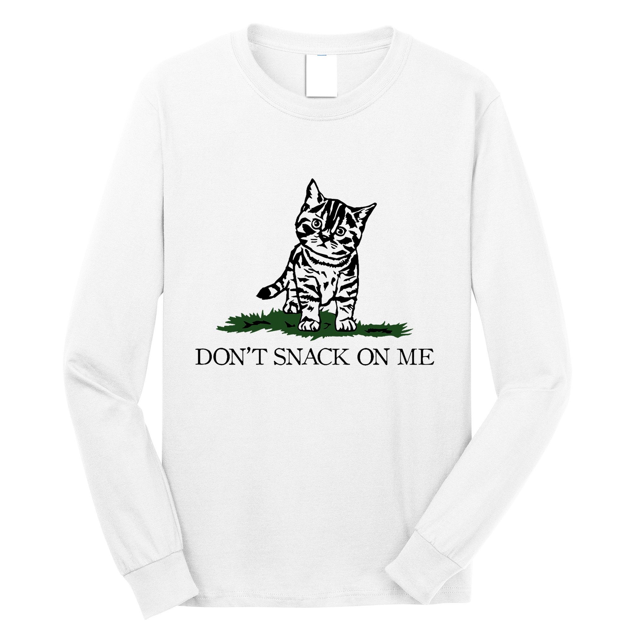 DonT Snack On Me Yellow Cat TheyRe Eating Pets Funny Trump Long Sleeve Shirt