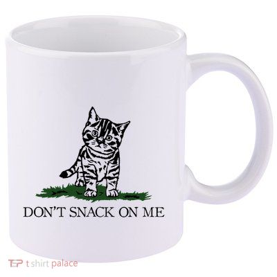 DonT Snack On Me Yellow Cat TheyRe Eating Pets Funny Trump 11oz C Handle Ceramic Mug