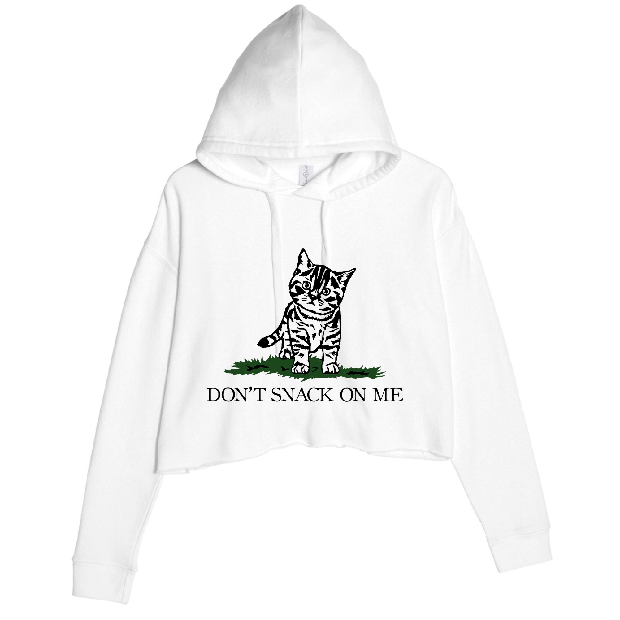 DonT Snack On Me Yellow Cat TheyRe Eating Pets Funny Trump Crop Fleece Hoodie