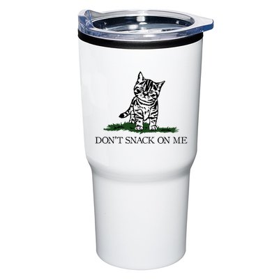 DonT Snack On Me Yellow Cat TheyRe Eating Pets Funny Trump Tumbler