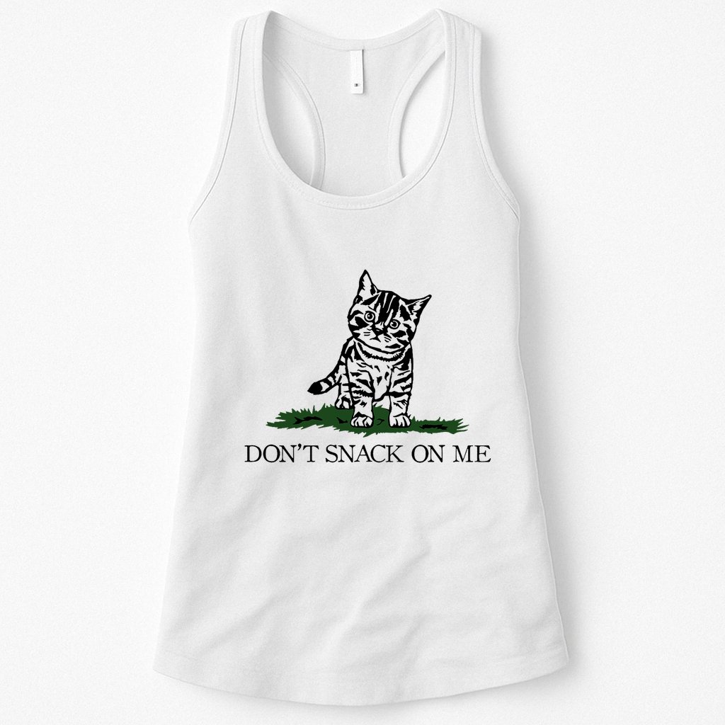 DonT Snack On Me Yellow Cat TheyRe Eating Pets Funny Trump Womens Tank Top