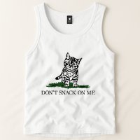 DonT Snack On Me Yellow Cat TheyRe Eating Pets Funny Trump Tank Top