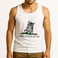 DonT Snack On Me Yellow Cat TheyRe Eating Pets Funny Trump Tank Top