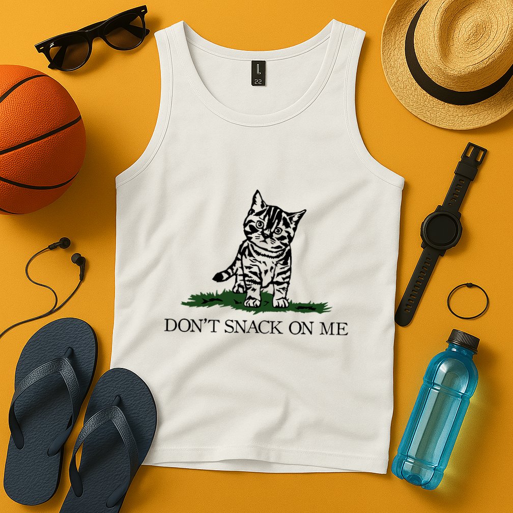 DonT Snack On Me Yellow Cat TheyRe Eating Pets Funny Trump Tank Top