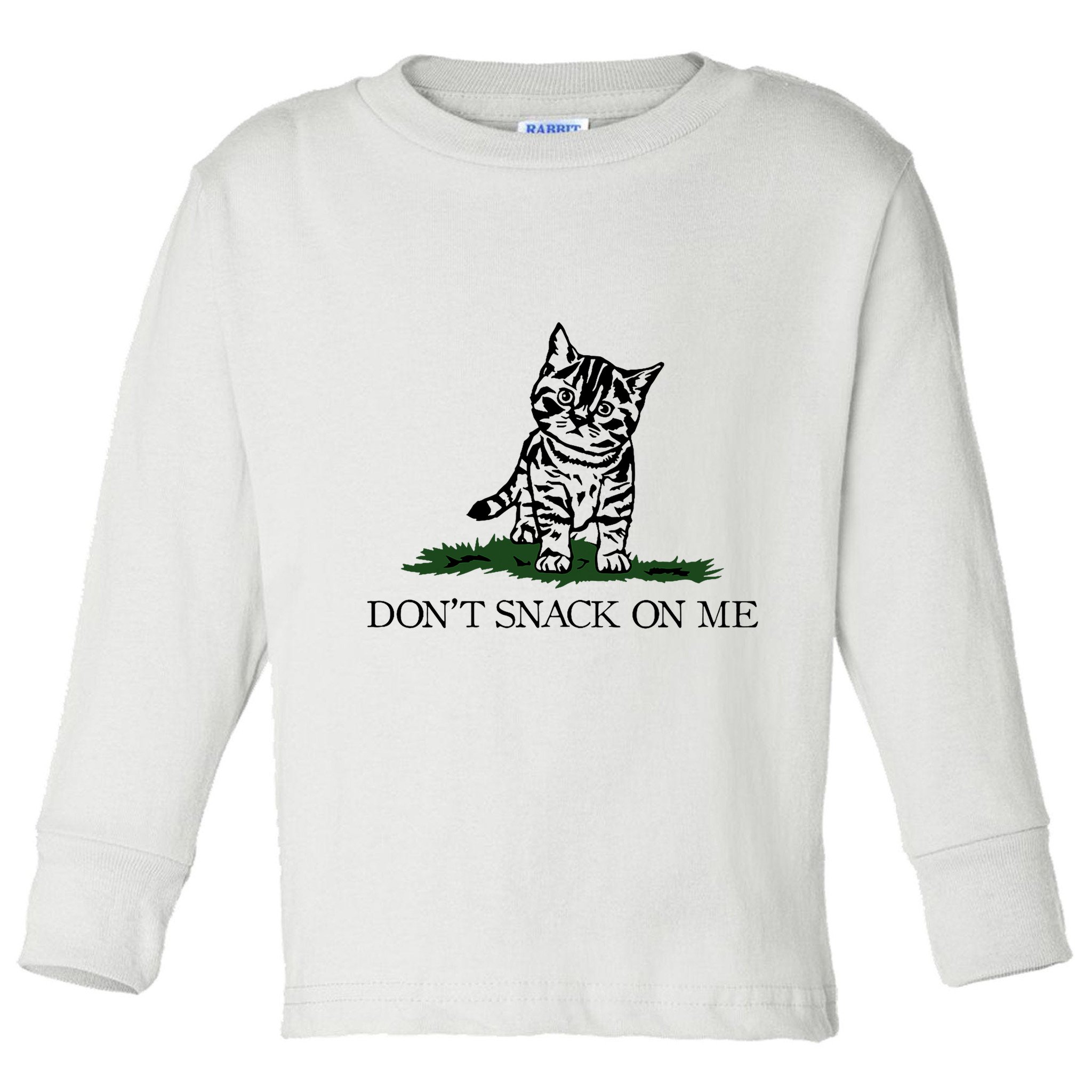 DonT Snack On Me Yellow Cat TheyRe Eating Pets Funny Trump Toddler Long Sleeve Shirt
