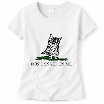 DonT Snack On Me Yellow Cat TheyRe Eating Pets Funny Trump Womens T-Shirt