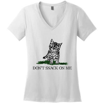 DonT Snack On Me Yellow Cat TheyRe Eating Pets Funny Trump Women's V-Neck T-Shirt