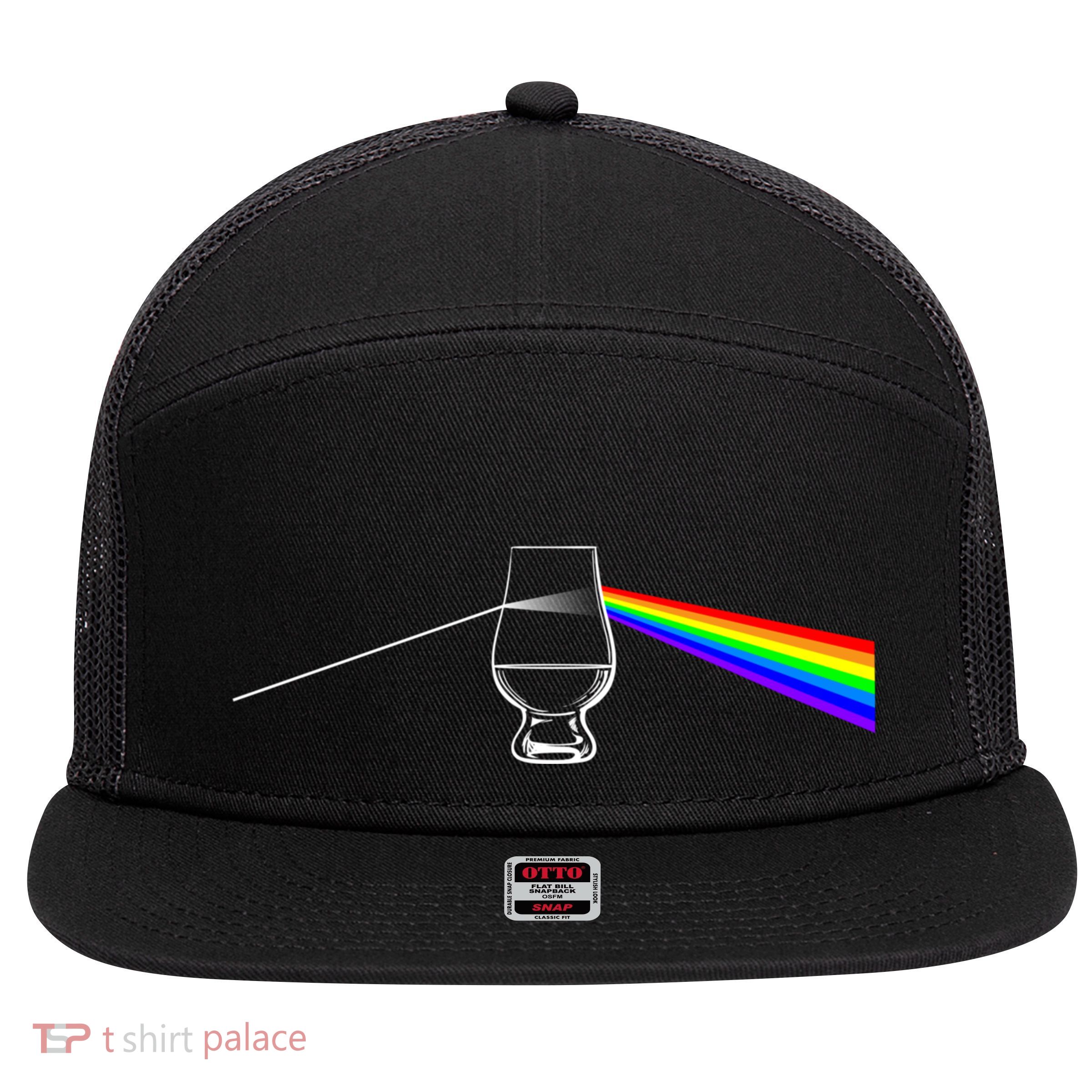 Dark Side Of The Glen Whiskey Bourbon Lover Drinker 7 Panel Mesh Trucker Snapback Hat
