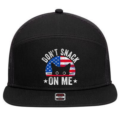 DonT Snack On Me Funny Cat Meme 7 Panel Mesh Trucker Snapback Hat